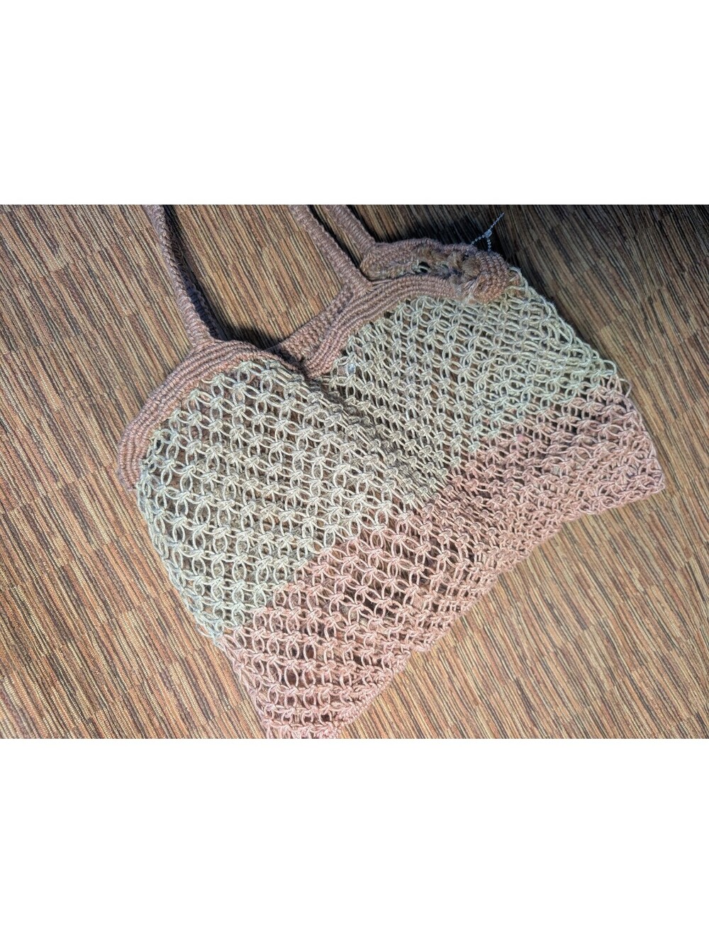 Handmade Macrame Colorblock Women's Mesh HandBag